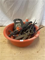 Oil pan full of tools