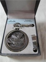 Allude Eagle Pocket Watch & Chain - NOS