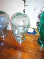 clear glass head display stand, hats etc