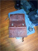mans leather satchel / tote bag