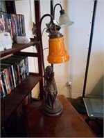 modern bronze style lady table lamp