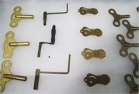 Lot 119   Riker Case full of 24 Brass Clock Keys