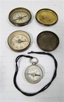 Lot 131   C/1900 3 Pocket Compasses.