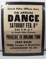 Lot 143   1938 Detroit Police Annual Dance Poster