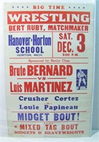 Lot 144   1960s Big Time Wrestling Poster.