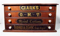 Lot 152   1890s Walnut 4 drawer Spool Cabinet.