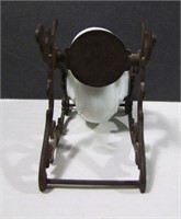 Lot 162 1880 Cast Iron & Glass Ink Well Stand.