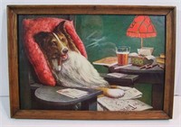 Lot 165   1920 color Lithograph “A Bachelor’s Dog”