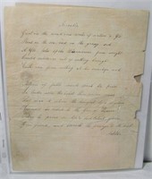 Lot 194   2-C/1830 Hand Written sheets of Poetry