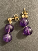 Purple14k gold earrings