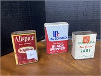 Vintage spices Tin cans