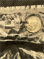 1964 silver Roosevelt dime & 1908-1899 Nickel