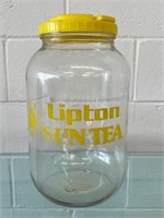 Vintage Lipton Sun Tea Jug Glass Gallon Jar