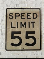 Large speed limit 55 mph traffic sign