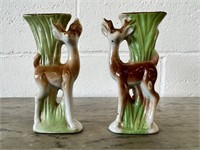 2 mini vintage deer vases JAPAN