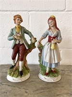 Vintage porcelain boy & girl figures