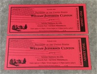 1996 William Clinton campaign’ rally tickets