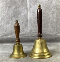 Vintage Brass bells with wooden handle.