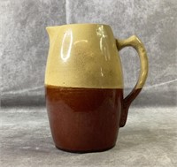 8.5" vintage Two toned pottery pitcher