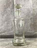 12.5" vintage Etched glass decanter