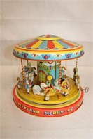 J. Chein Litho Wind-up Playland Merry Go Round Toy