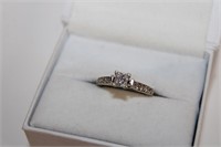 14k white gold Diamond Ring featuring solitaire