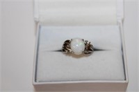 14k white gold Opal Ring approx 2ct oval opal
