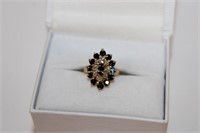 10k yellow gold Petite Sapphire & Diamond Ring