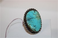 Large Native American Sterling & Turqoise Ring