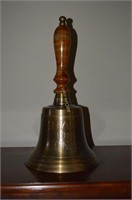 Brass Bell w/Wooden Handle 16"h (Engraved