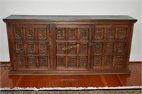 Solid Wood 3 Door Cabinet to include contents
