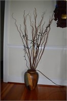 Brown Ceramic Floor Vase 14"h and Vintage Cuckoo