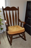 Wooden Rocking Chair w/Gold Cushion and 2 Kirkman