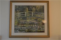 Framed Painting - Japanese Bridge by Claude Monet
