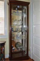 Curio Cabinet w/5 adjustable glass shelves,