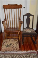 2-Vintage Rocking Chairs(one with Bouquet