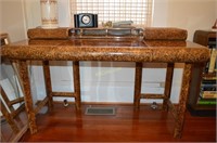 Unique Burled Style 3 Drawer Desk