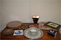 Box Lot to Include Chip/Dip Bowl & Platter (hand