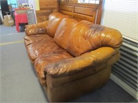 Rolled Arm Leather Sofa