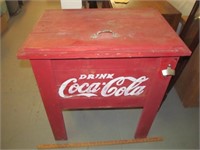 Coca Cola Wood Patio Beverage Cooler