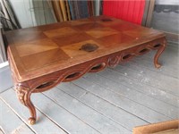 Carved Wood Base Large Center Table