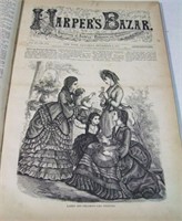Lot 239 1 of 4 1870s Library Bound Annual Harpers Bazar Fashion Magazines offered