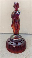 Carnival Glass Lady Flower Frog 8.5 Inches Tall