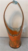 Art Glass Basket 15 inches Tall (Small Chip)
