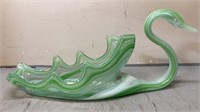 Art Glass Swan 17 inches Long 7.5 Tall 4 inches