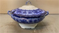 John Maddock & Sons Flow Blue Tureen W/ Lid 10