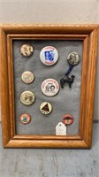 Framed Collection of Prohibition Buttons