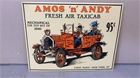 Amos N Andy Metal Sign 1991 10x13 Inches