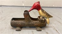 Antique Woodpecker Match Holder Grabber