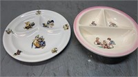 Baby Plates 1 Chipped 8 inch Diameter
